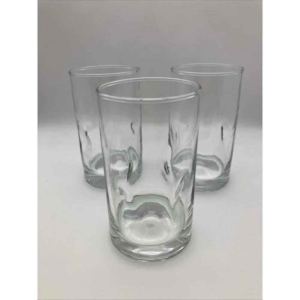 Set Of 3 Libbey Clear Impressions Lowball 5